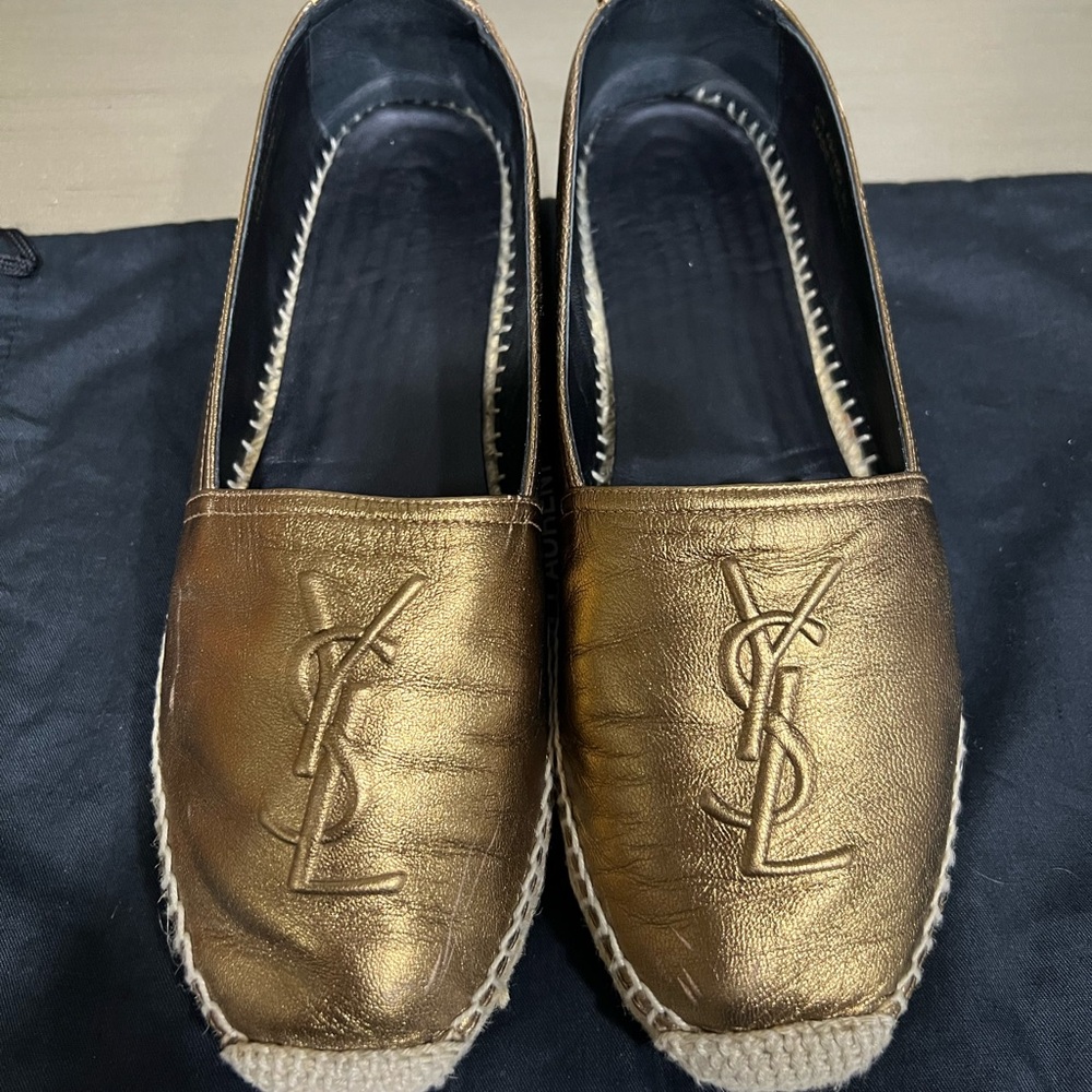 Yves Saint Lauren metallic Espadrilles